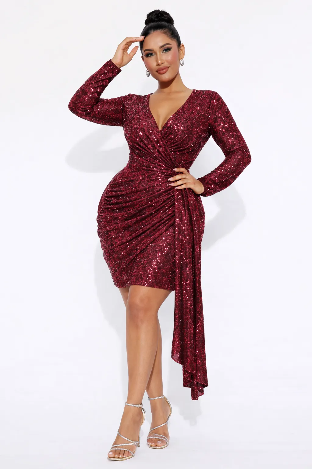 SCARLET SEQUIN WRAP MINI – RADIANT GLAMOUR | MDU2252