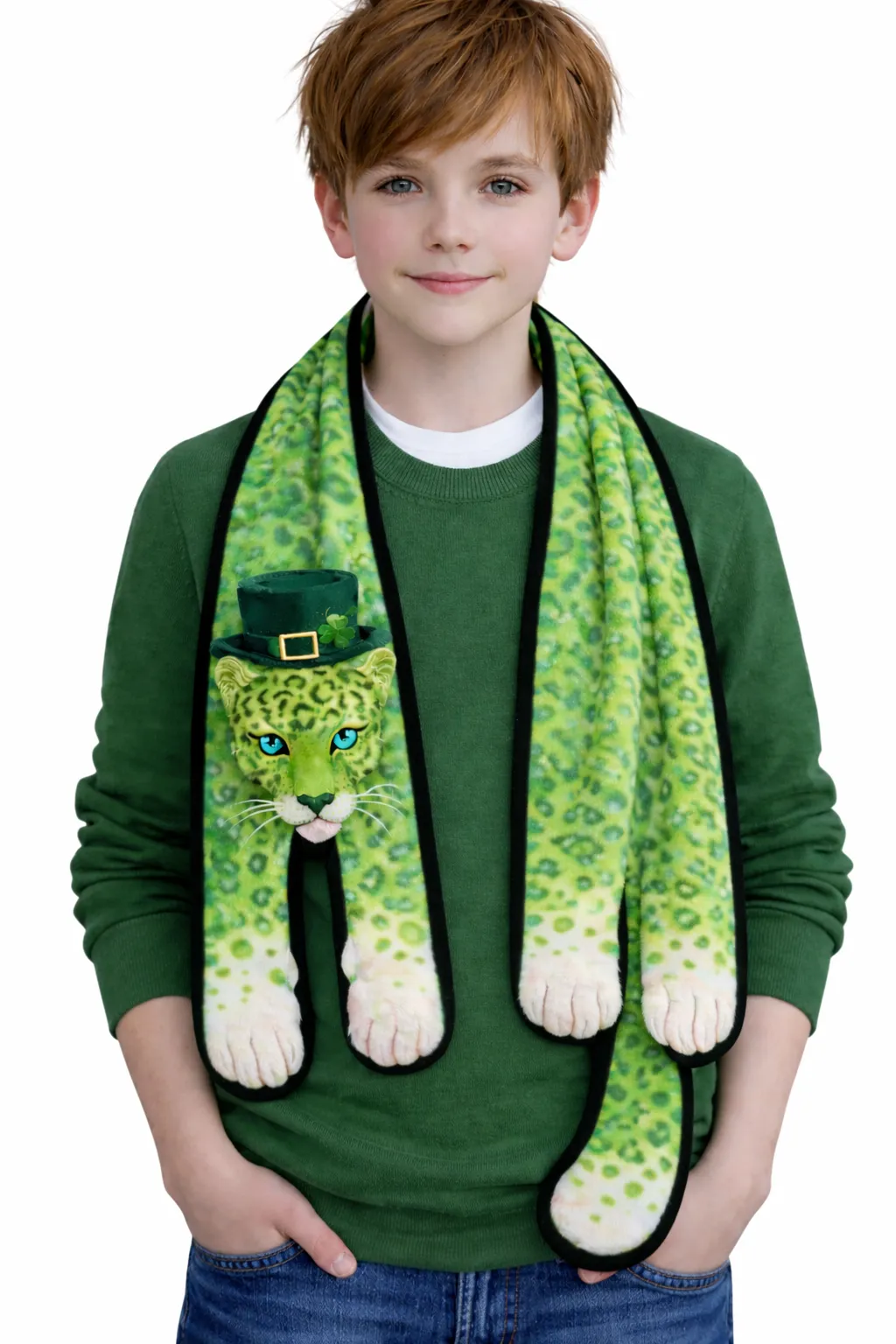 Alternative view of LEOPARD ARTISTRY SCARF – FESTIVE LUXE ACCESSORY | MDU387US