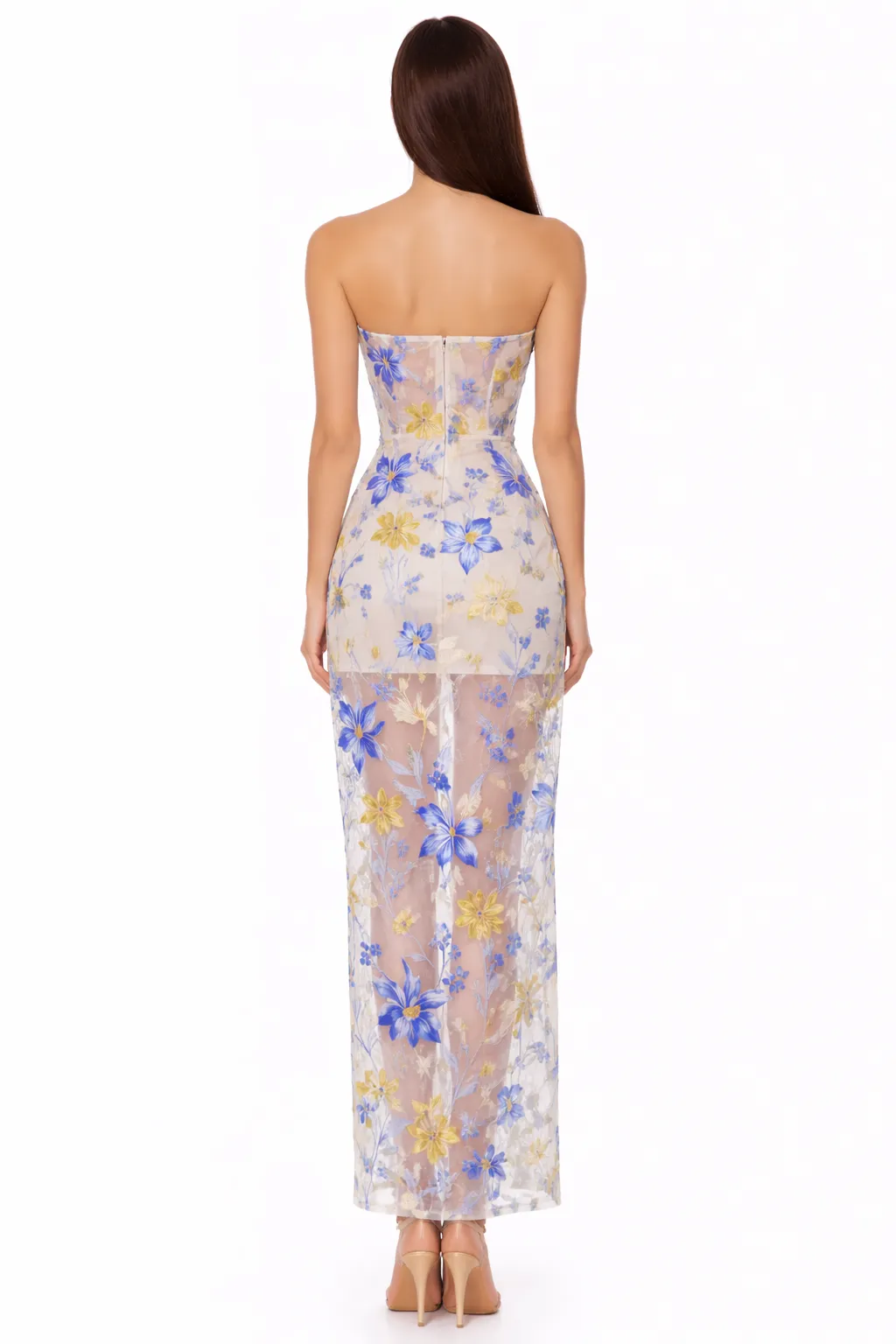 Alternative view of AZURE FLORAL CORSET MAXI – SPRING ELEGANCE | MDU378US