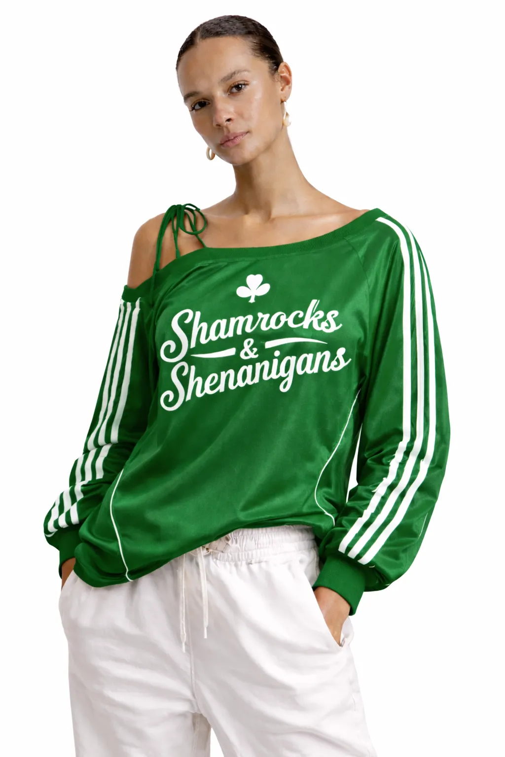 SHENANIGANS OFF-SHOULDER JERSEY – FESTIVE EDGE | MDU391US