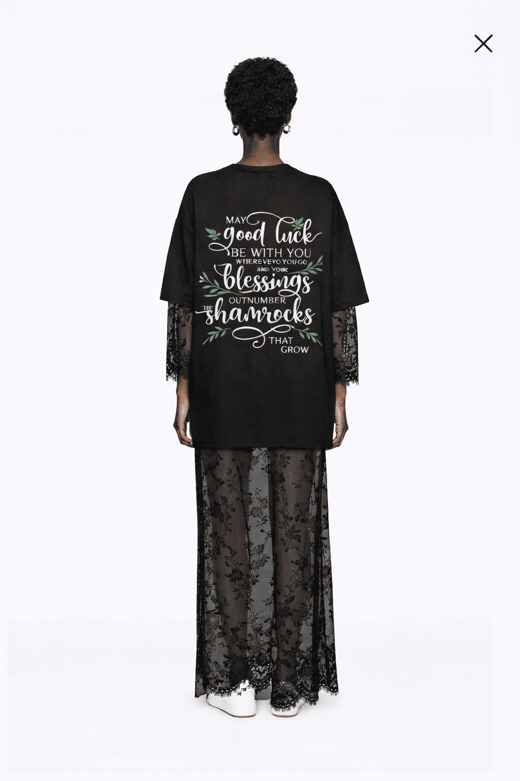 Alternative view of SHAMROCK NOIR LACE MAXI – EDGY FESTIVE ELEGANCE | MDU399US