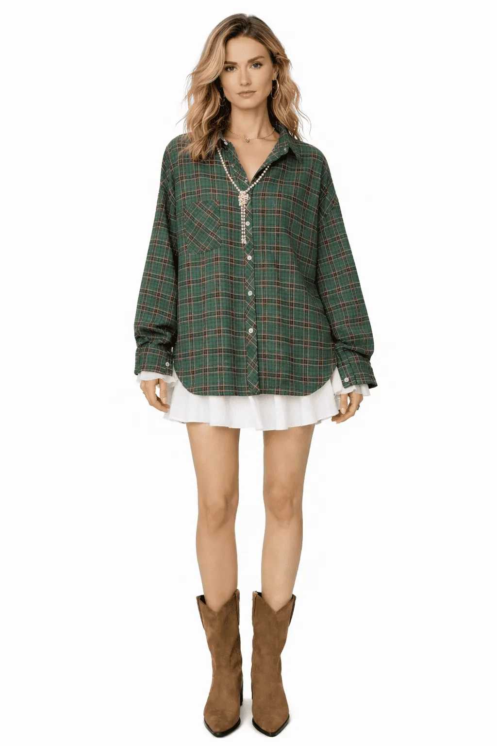 HERITAGE PLAID TUNIC DRESS – ROMANTIC FESTIVE FUSION | MDU408US