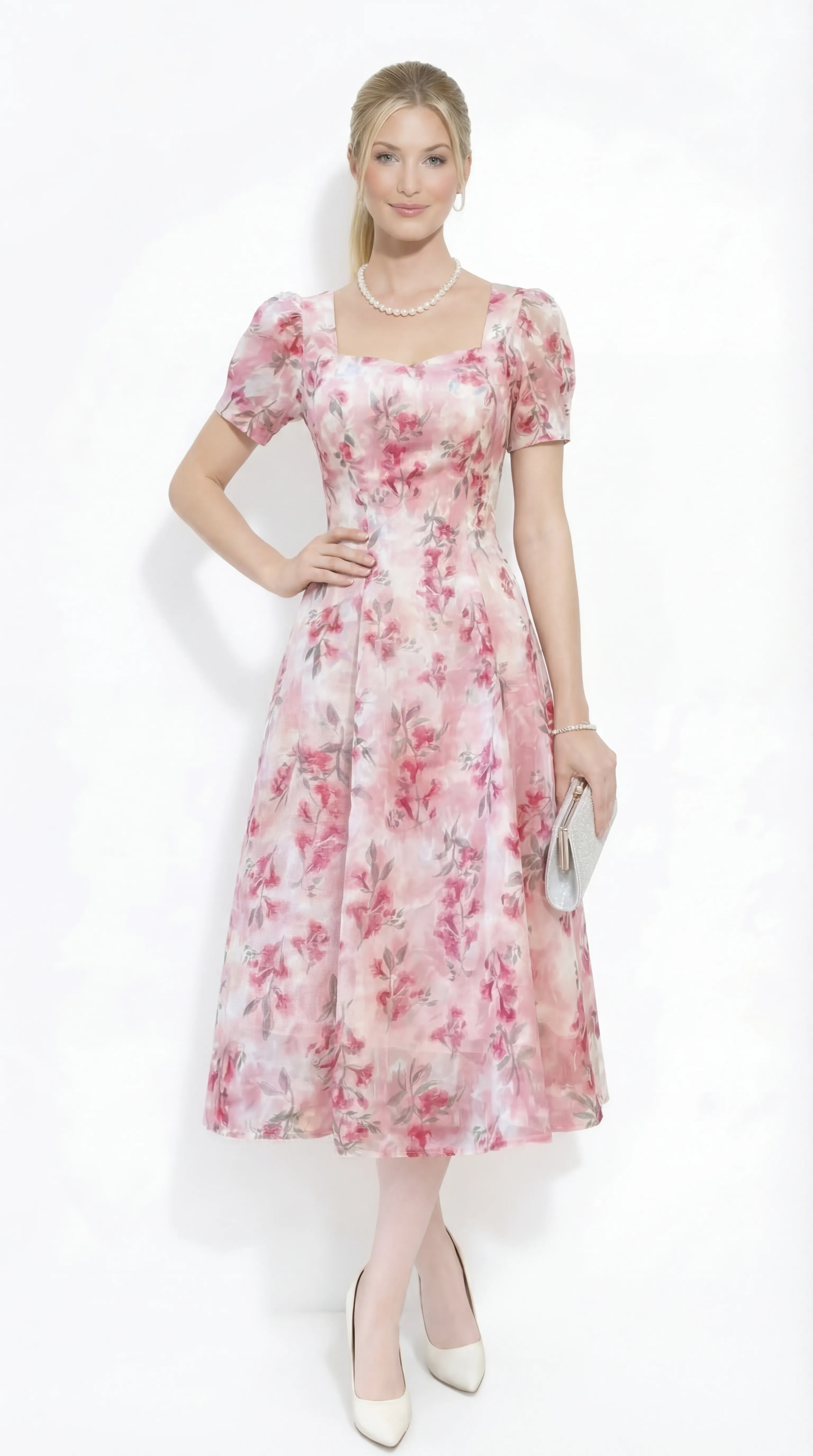 PASTEL BLOSSOM RADIANCE – PREMIUM PRESSED SILK MIDI | MDU5113