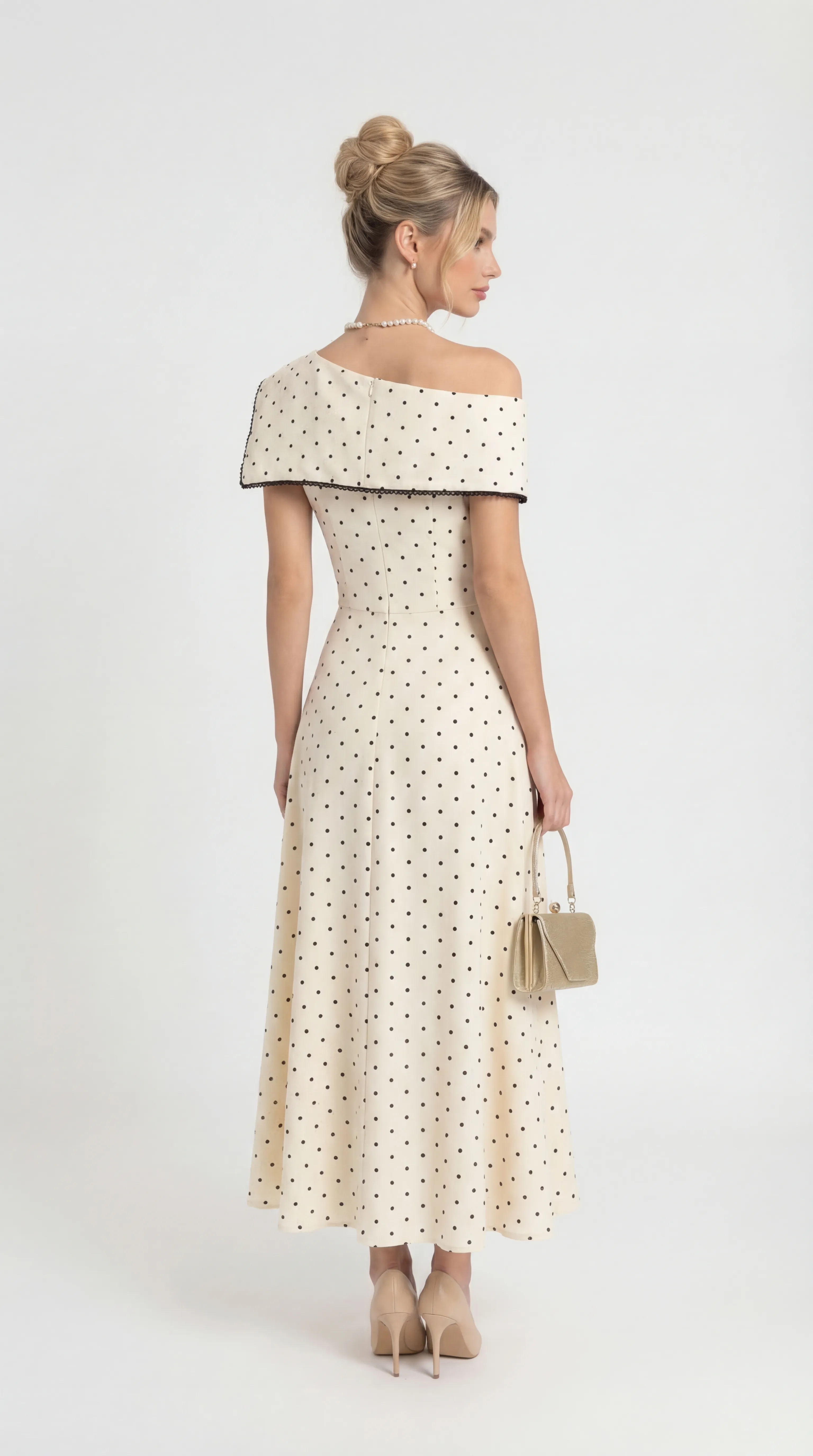Alternative view of VINTAGE POLKA DOT ELEGANCE – ITALIAN CHÉO MIDI | MDU5334