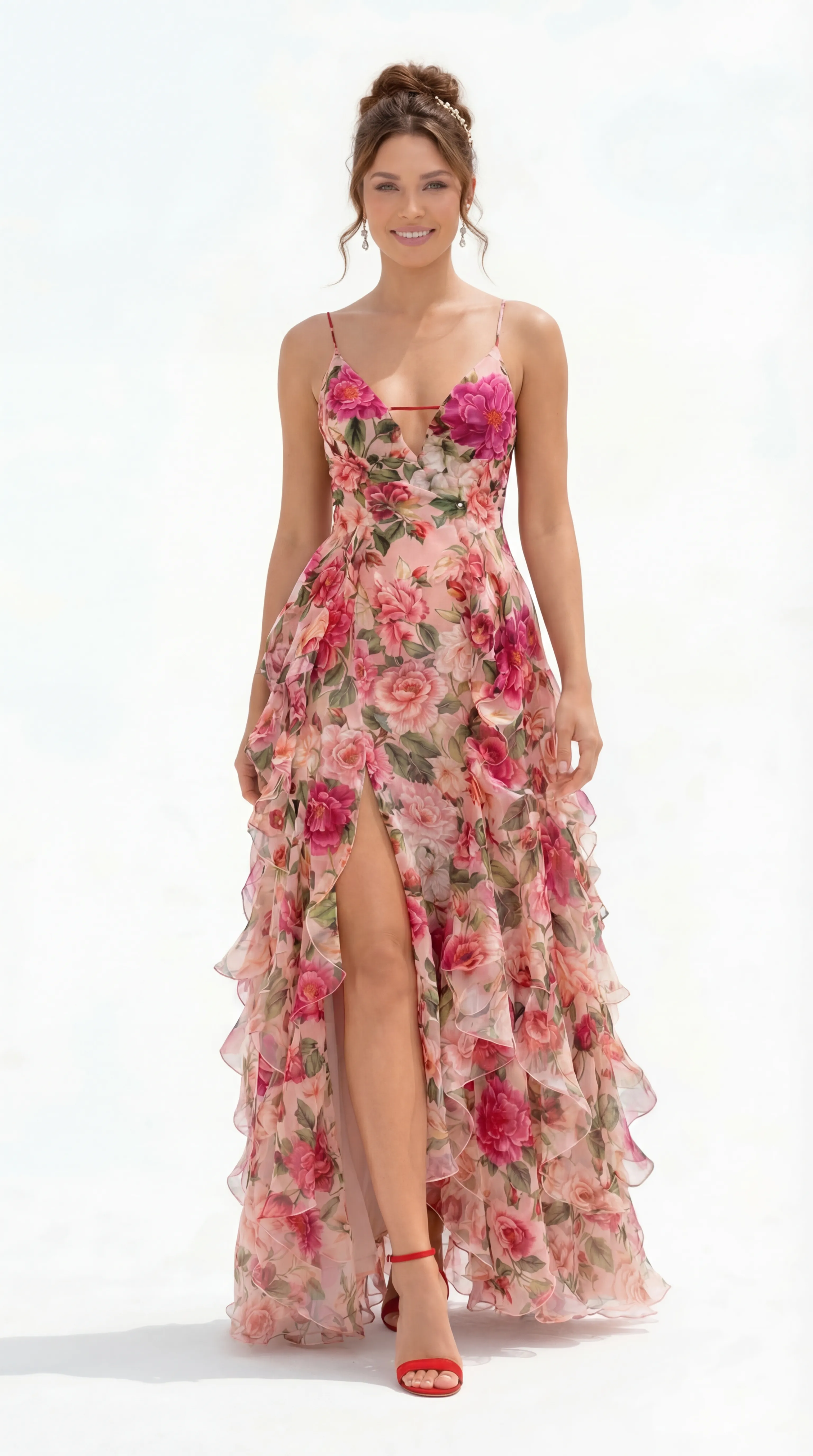 FRINGED MOTION SILK DRESS – PRINTED TƠ SILK | MUS515