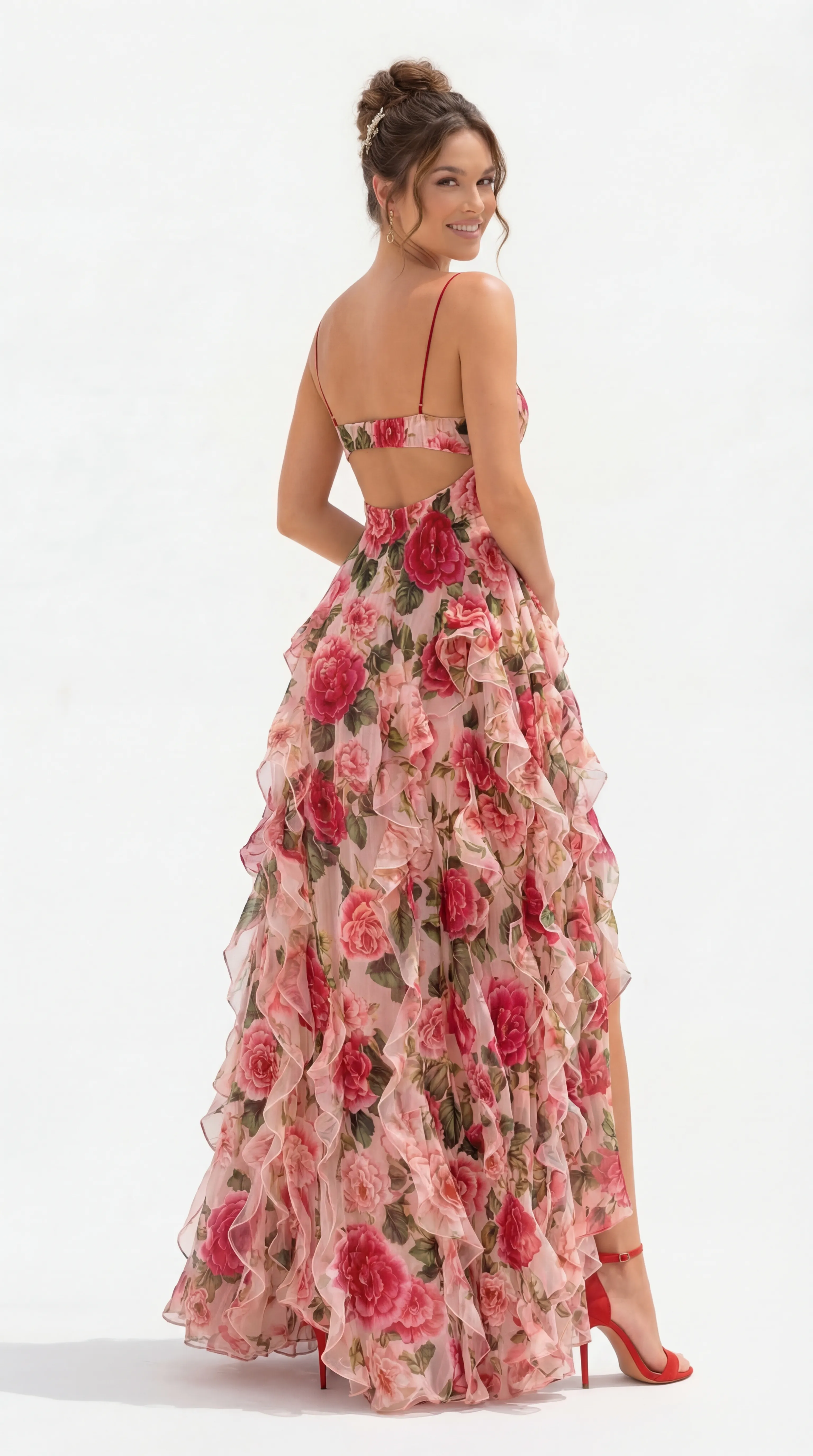 Alternative view of FRINGED MOTION SILK DRESS – PRINTED TƠ SILK | MUS515