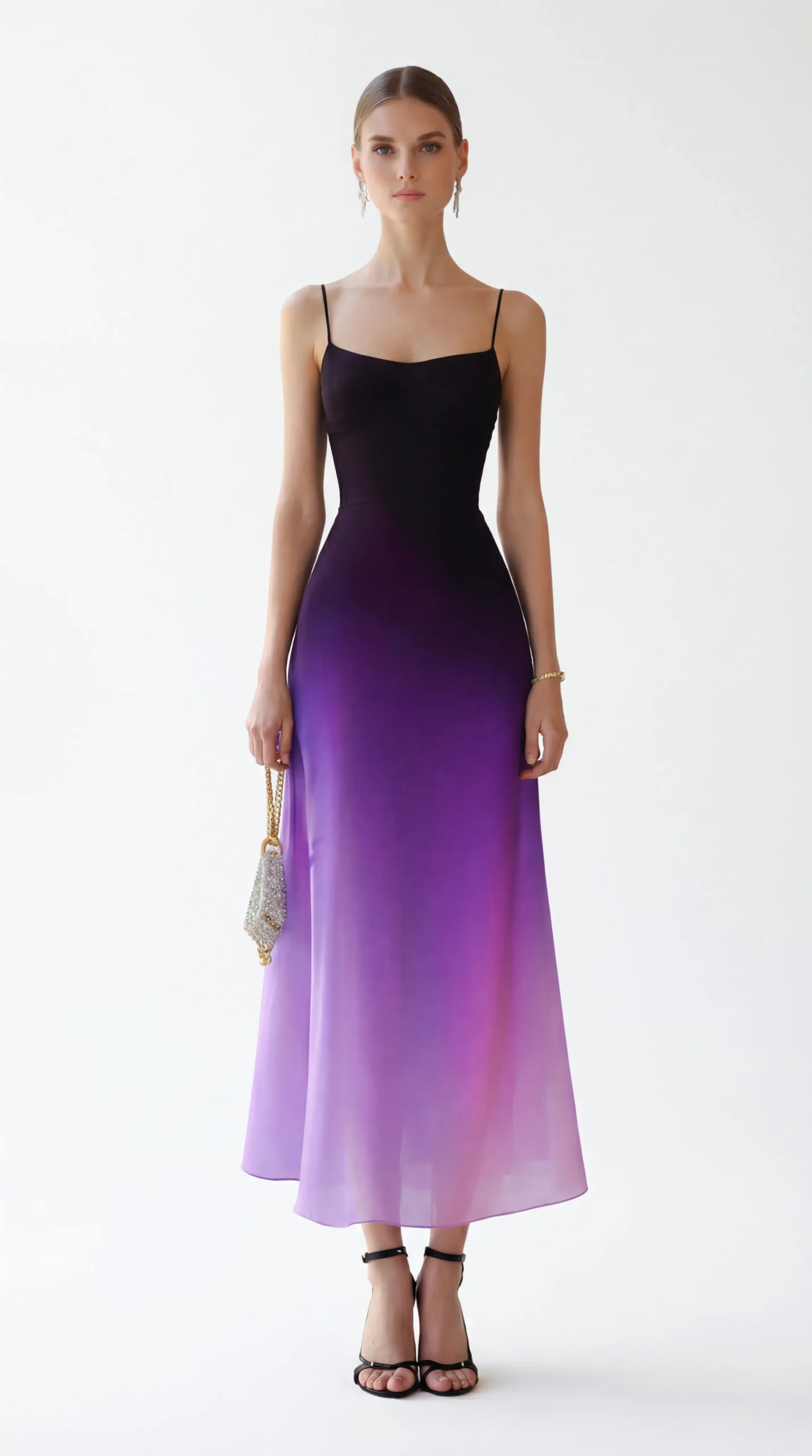 TWILIGHT GRADIENT SLIP DRESS – PREMIUM SILK TƠ | MUS547