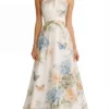 ELEGANT FLORAL HALTER GOWN – PREMIUM SILK CHUN | MUS456