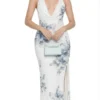 ETHEREAL SKY BLOOM GOWN – PREMIUM PRINTED TƠ SILK | MUS482