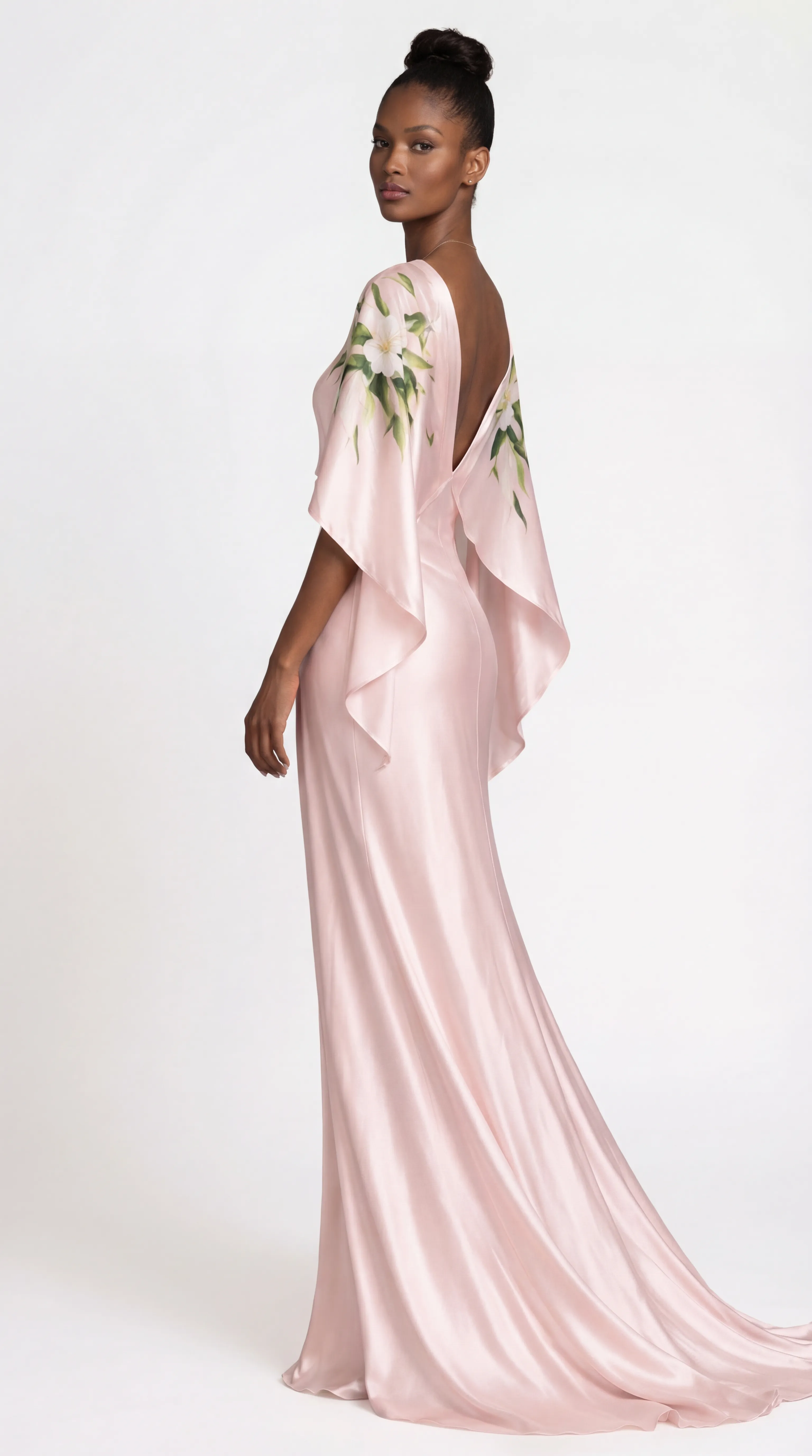 Alternative view of BLUSH LILY CAPE GOWN – PREMIUM SILK | MUS544
