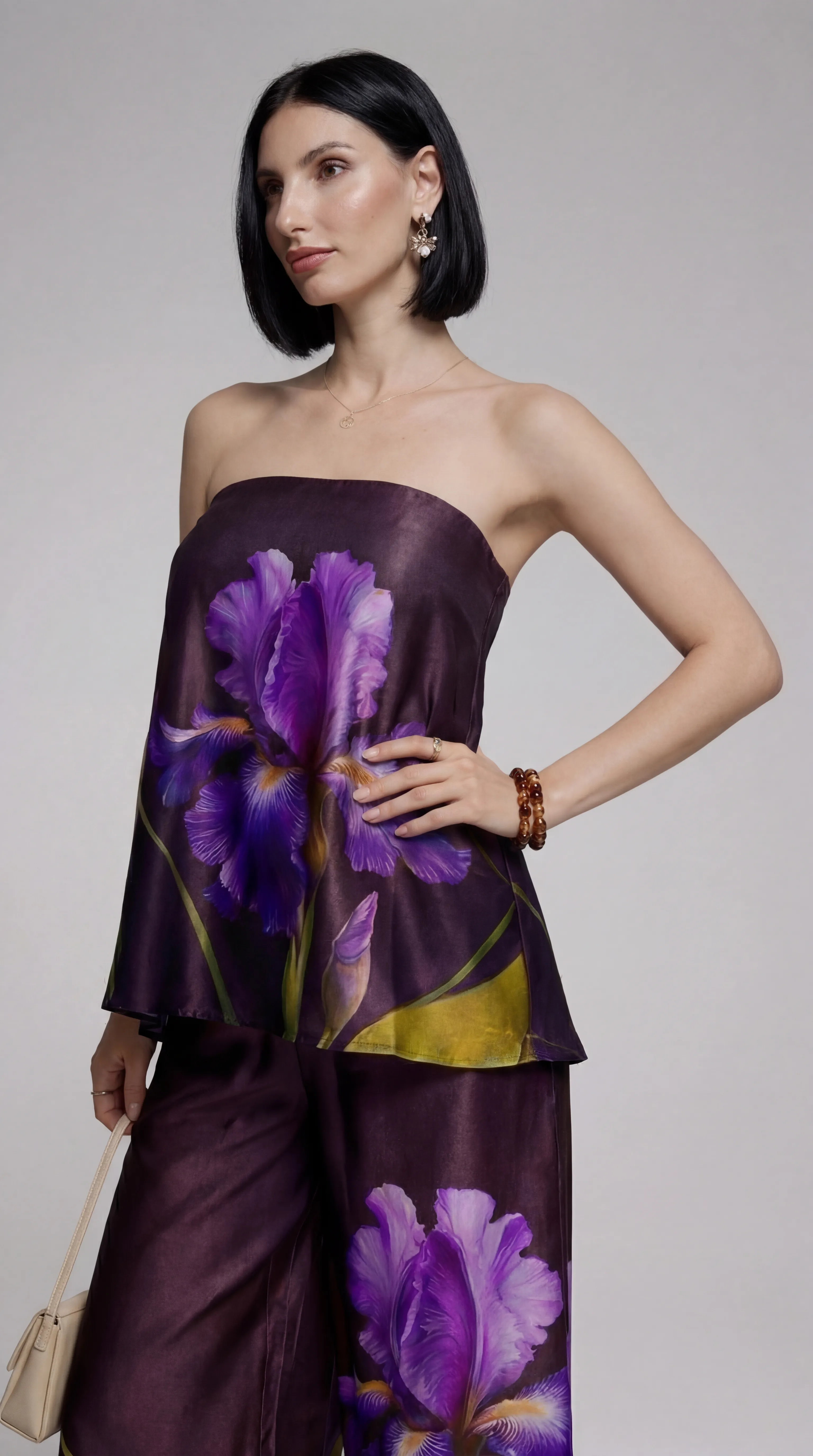 Alternative view of AMETHYST IRIS SILK SET – PREMIUM LỤA | MUS565